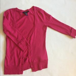 Bright pink cardigan